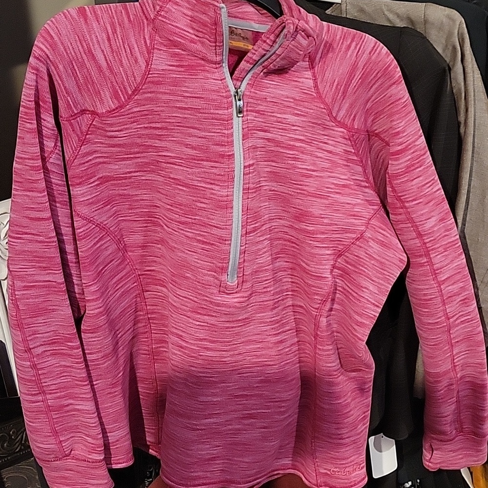 Cabela's Pink Heathered Quarter-Zip Hoodie 2xl